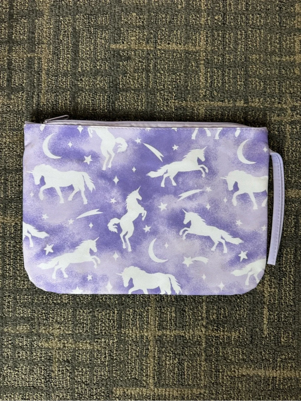 Morgan Home Unicorn Galaxy Cosmetic School Travel Pouch Purple White O/S